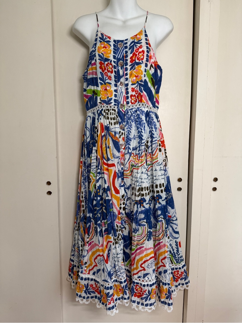 FARM Rio sleeveless summer midi dress size small - Picture 4 of 11
